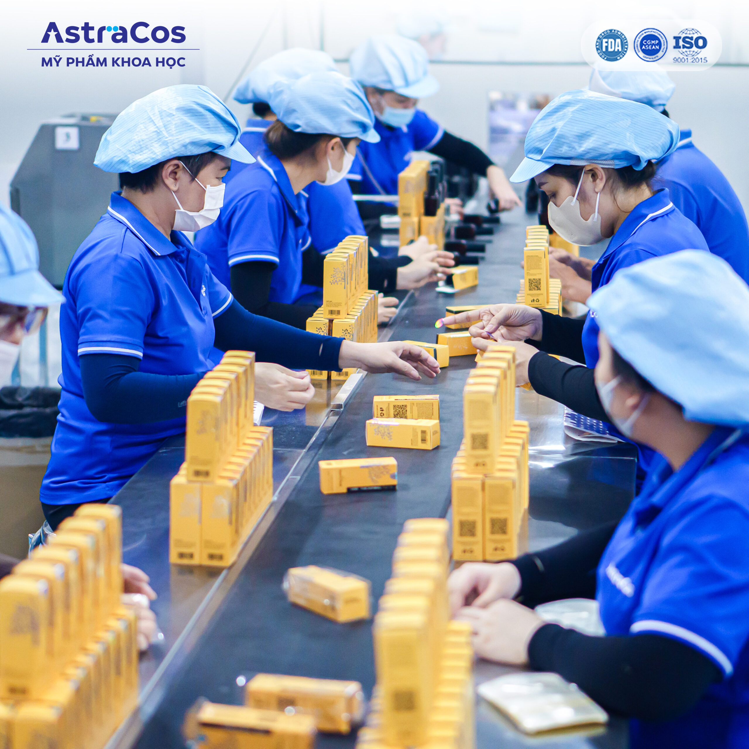 Dây chuyền sản xuất mỹ phẩm đạt CGMP tại AstraCos