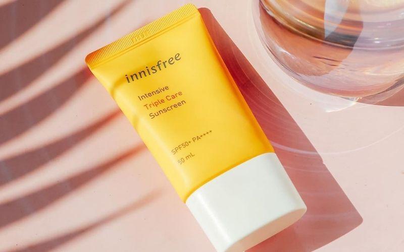 Innisfree Intensive Triple Care Sunscreen vật lý kiềm dầu nâng tông