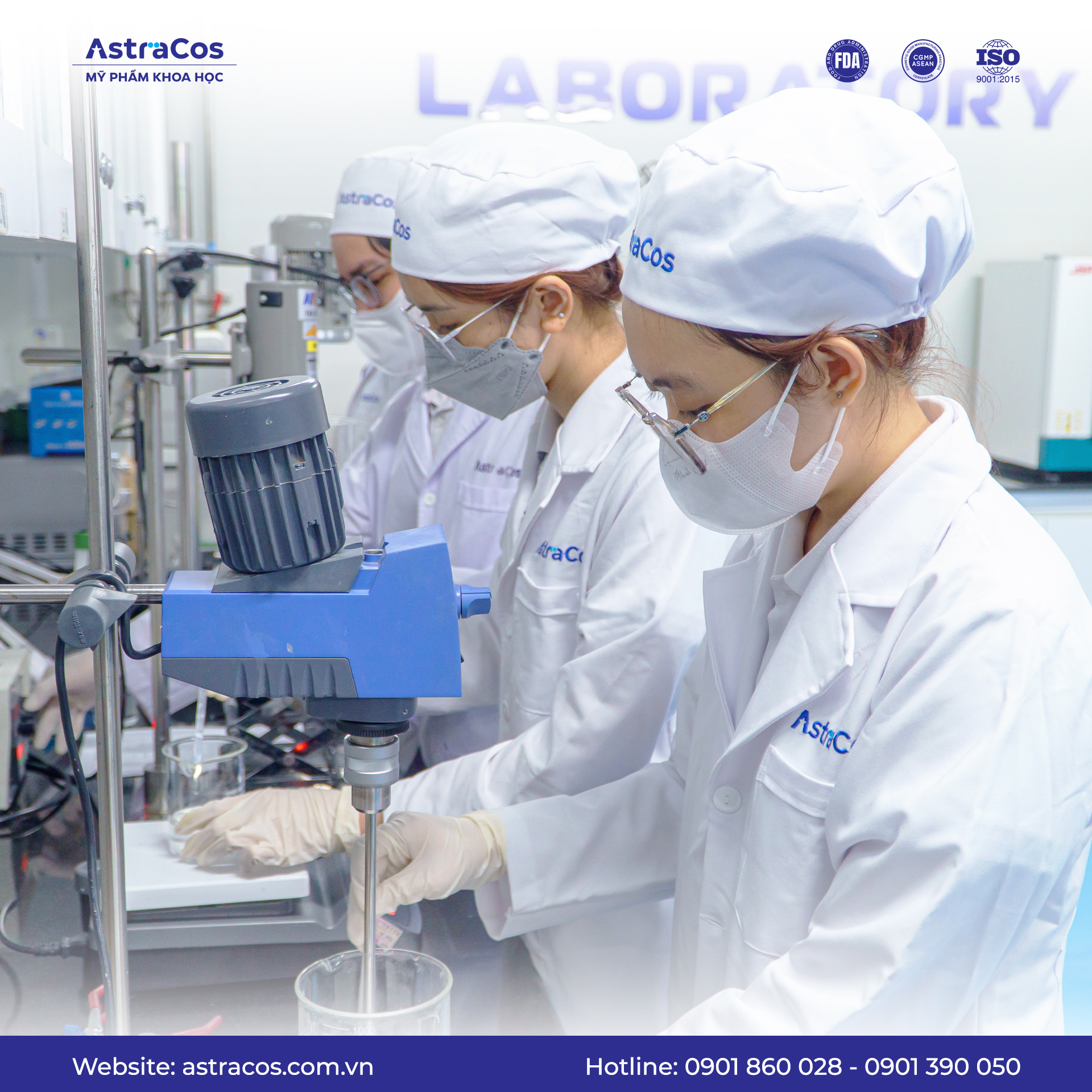 AstraCos nghiên cứu công thức làm sạch dịu nhẹ tại phòng R&D